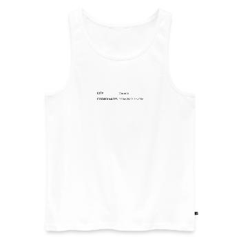 Coordonnées Corona Californie États-Unis - Débardeur bio Premium Homme - blanc - Devant - Michal (187cm)