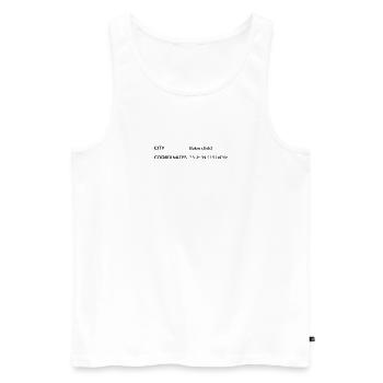 Coordonnées Bakersfield, Californie, États-Unis - Débardeur bio Premium Homme - blanc - Devant - Michal (187cm)