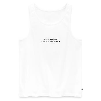 Ciudad Obregón Mexiko Koordinaten - Männer Premium Bio Tank Top - Weiß - Vorne - AI Model Male 178 light (178cm)