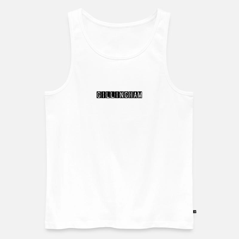 Gillingham Flughafentafel - Männer Premium Bio Tank Top - Weiß