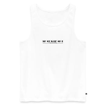 Tourcoing Koordinaten - Männer Premium Bio Tank Top - Weiß - Vorne - Michal (187cm)