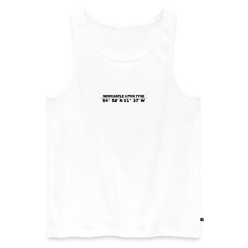 Newcastle upon Tyne Koordinaten - Männer Premium Bio Tank Top - Weiß - Vorne - AI Model Male 178 light (178cm)