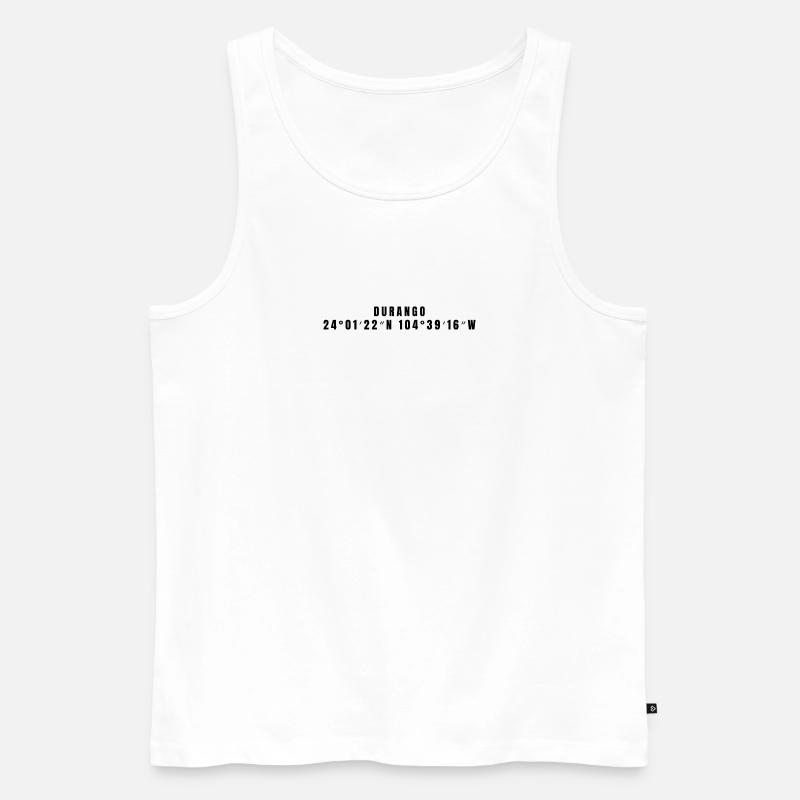 Coordonnées Durango, Mexique - Débardeur bio Premium Homme - blanc