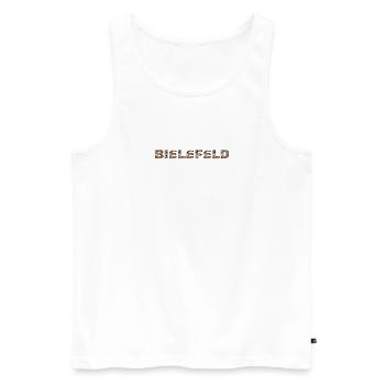 Bielefeld Hund - Männer Premium Bio Tank Top - Weiß - Vorne - Michal (187cm)