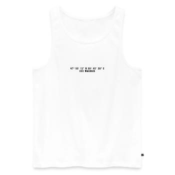 Bad Waldsee Baden-Württemberg Koordinaten - Männer Premium Bio Tank Top - Weiß - Vorne - Michal (187cm)