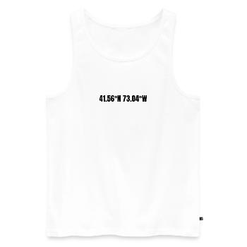 Waterbury Connecticut USA Koordinaten - Männer Premium Bio Tank Top - Weiß - Vorne - AI Model Male 178 light (178cm)