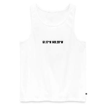 Anchorage Alaska USA Koordinaten - Männer Premium Bio Tank Top - Weiß - Vorne - Michal (187cm)