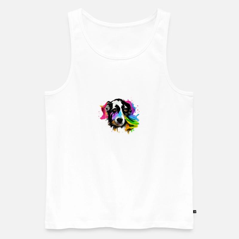 Australian Shepherd Design - bunt - Männer Premium Bio Tank Top - Weiß