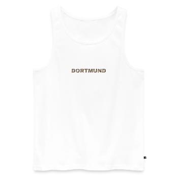 Dortmund Hund - Männer Premium Bio Tank Top - Weiß - Vorne - Michal (187cm)