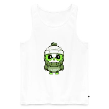 Bande dessinée d’hiver hibou - Débardeur bio Premium Homme - blanc - Devant - Michal (187cm)