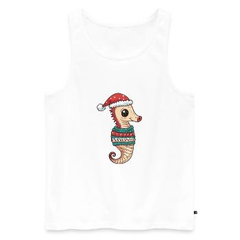 Bande dessinée de Noël hippocampe - Débardeur bio Premium Homme - blanc - Devant - Michal (187cm)