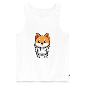 Akita Inu Chien Drôle - Débardeur bio Premium Homme - blanc - Devant - Michal (187cm)