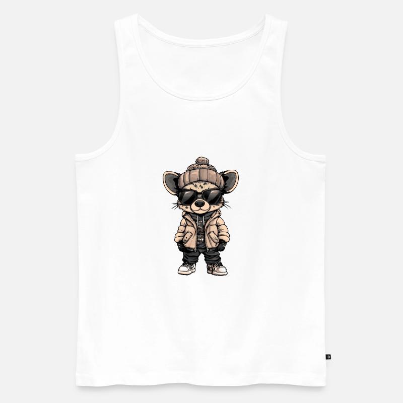 Hyäne Cool Comic - Männer Premium Bio Tank Top - Weiß