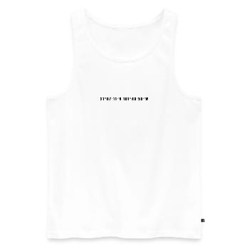 León, Mexico - Men's Premium Organic Tank Top - white - Front - AI Model Male 178 light (178cm)