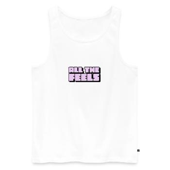 All the Feels - Men's Premium Organic Tank Top - white - Front - AI Model Male 178 light (178cm)
