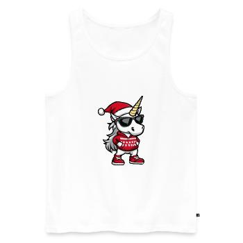 Licorne Noël moche Noël - Débardeur bio Premium Homme - blanc - Devant - AI Model Male 178 light (178cm)
