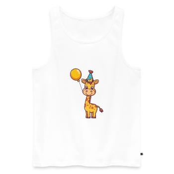 Girafe Anniversaire Bébé - Débardeur bio Premium Homme - blanc - Devant - Michal (187cm)