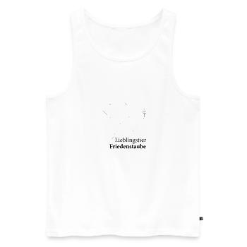 No War Krieg in der Ukraine Friedenstaube - Männer Premium Bio Tank Top - Weiß - Vorne - Michal (187cm)