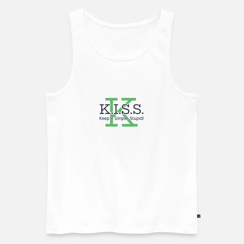 Halte es einfach, dumm - Männer Premium Bio Tank Top - Weiß