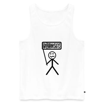 Politics Sucks - politics stinks, stick figures - Men's Premium Organic Tank Top - white - Front - AI Model Male 178 light (178cm)