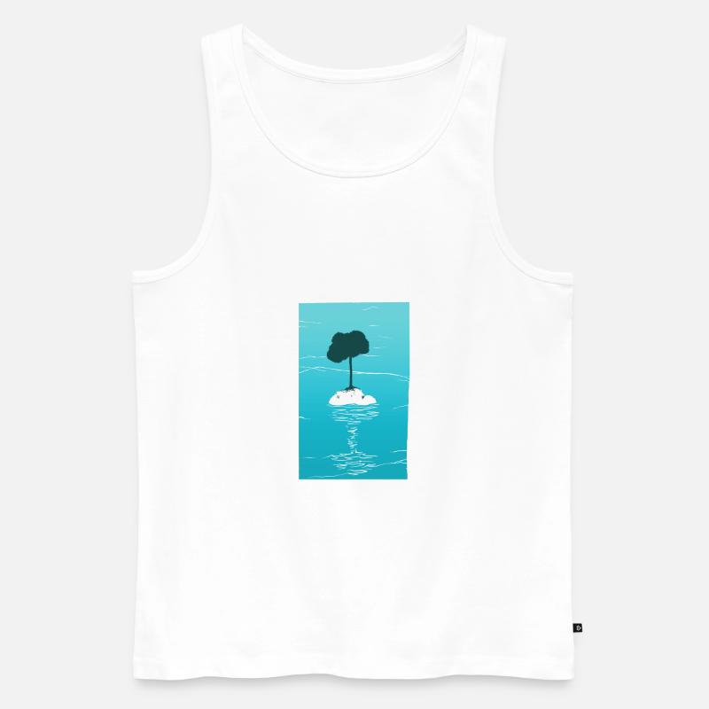 Insel mit Baum - Männer Premium Bio Tank Top - Weiß