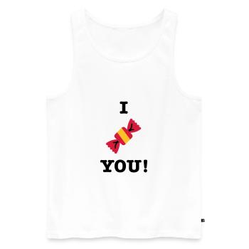I love you candy candy saying - Men's Premium Organic Tank Top - white - Front - AI Model Male 178 light (178cm)
