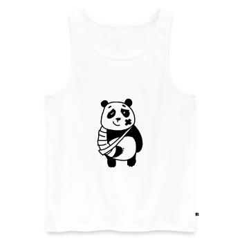 Panda broken arm - Men's Premium Organic Tank Top - white - Front - AI Model Male 178 light (178cm)