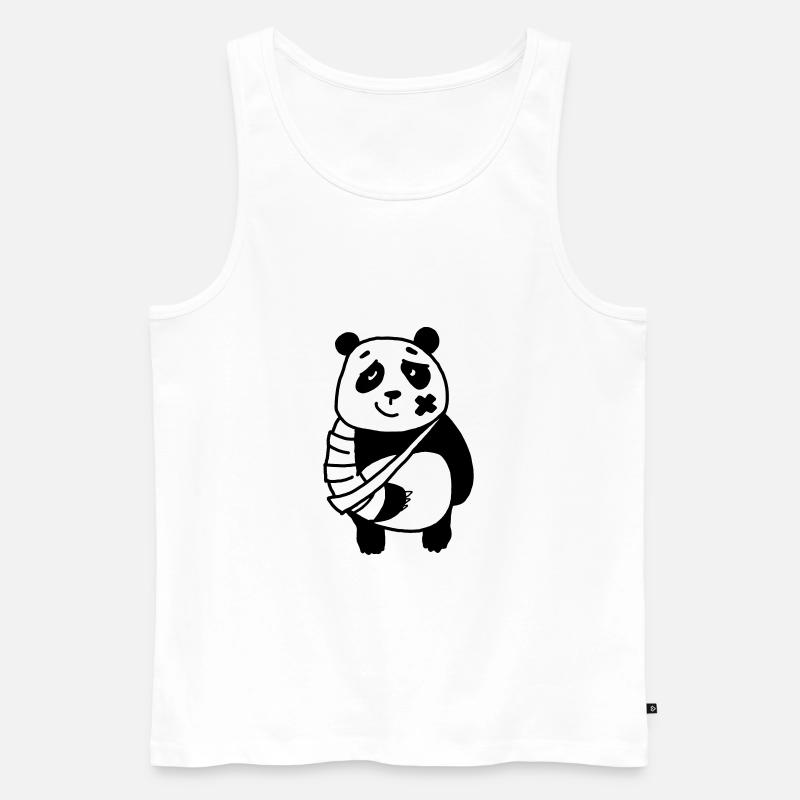 Panda gebrochener Arm - Männer Premium Bio Tank Top - Weiß