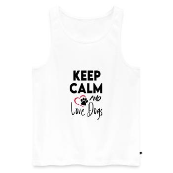 L’amour des chiens de Keep Calm Love Dogs - Débardeur bio Premium Homme - blanc - Devant - Michal (187cm)