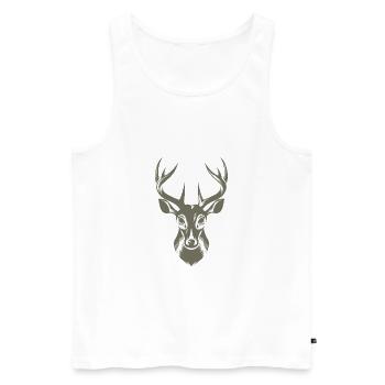 Illustration cool de cerf - Débardeur bio Premium Homme - blanc - Devant - AI Model Male 178 light (178cm)
