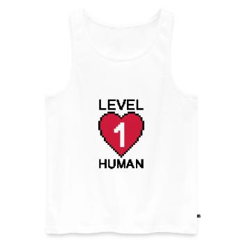 Herz Level 1 - Männer Premium Bio Tank Top - Weiß - Vorne - AI Model Male 178 light (178cm)