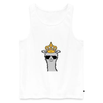 König Lama Sonnenbrille cool - Männer Premium Bio Tank Top - Weiß - Vorne - AI Model Male 178 light (178cm)