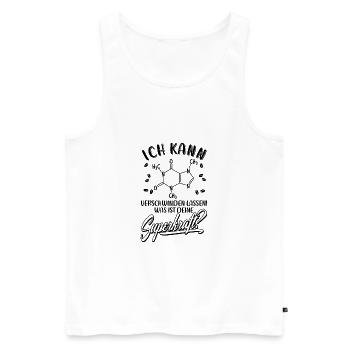 Coffein Kaffee Spruch Chemische Formel Lustig - Männer Premium Bio Tank Top - Weiß - Vorne - Michal (187cm)