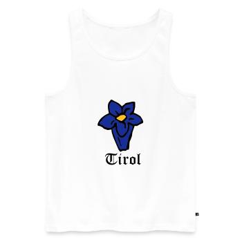 Tirol Enzian - Männer Premium Bio Tank Top - Weiß - Vorne - AI Model Male 178 light (178cm)
