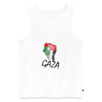 Libérez la Palestine Libérez la Liberté Palestine - Débardeur bio Premium Homme - blanc - Devant - Michal (187cm)