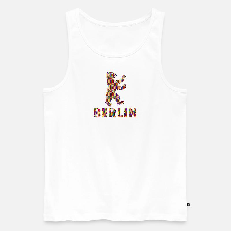 Berlin Pixel Pride - Männer Premium Bio Tank Top - Weiß