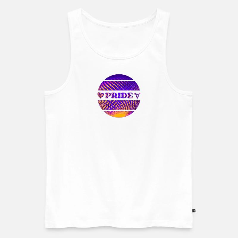 Pride bunte Diskokugel - Männer Premium Bio Tank Top - Weiß
