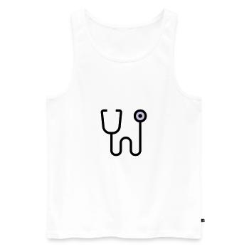 Stethoscop examination by the doctor physician - Men's Premium Organic Tank Top - white - Front - AI Model Male 178 light (178cm)