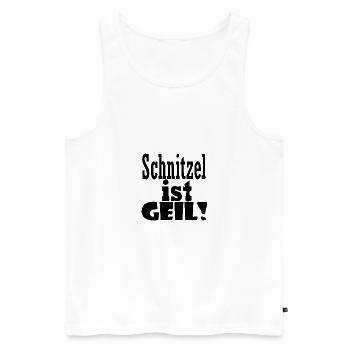 Schnitzel ist geil - Männer Premium Bio Tank Top - Weiß - Vorne - Michal (187cm)