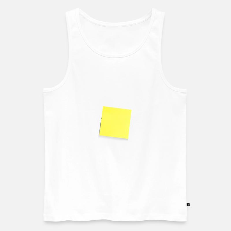 gelber Notizzettel , Klebezettel , sticky note - Männer Premium Bio Tank Top - Weiß