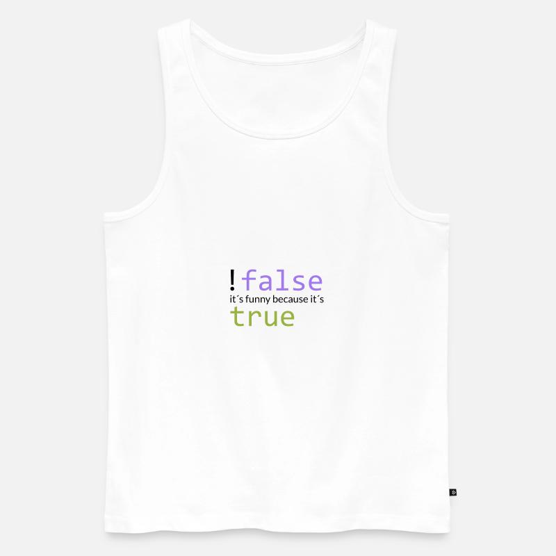 !false == true (dunkel) - Männer Premium Bio Tank Top - Weiß