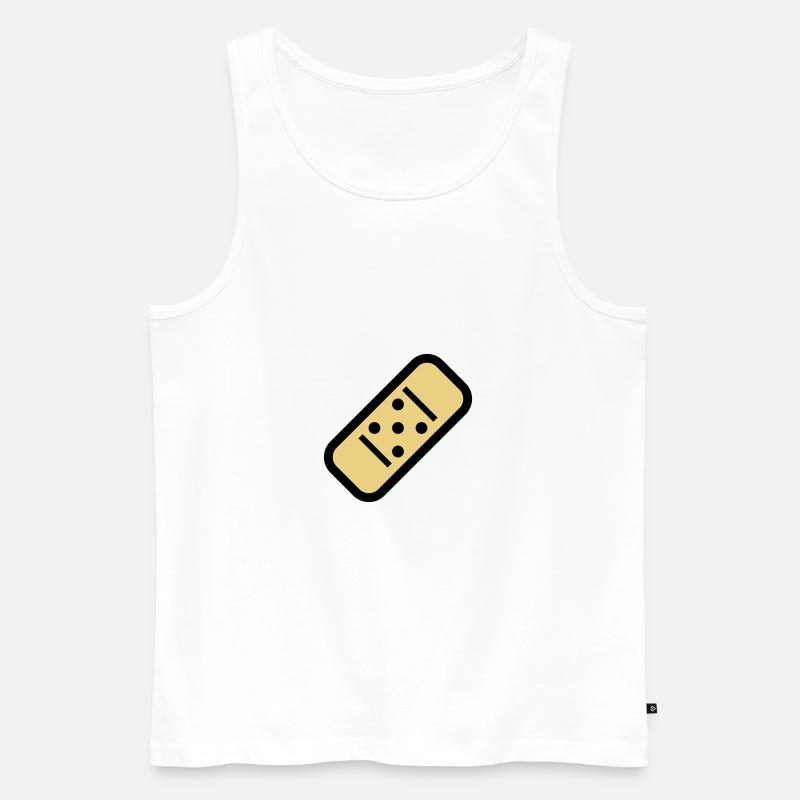 Comic Pflaster - Männer Premium Bio Tank Top - Weiß