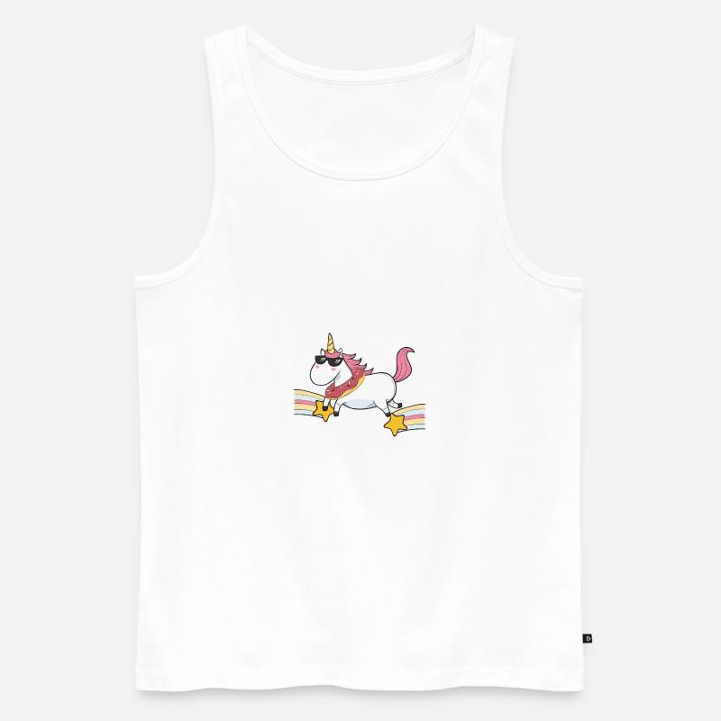 Fliegendes Einhorn - Männer Premium Bio Tank Top - Weiß