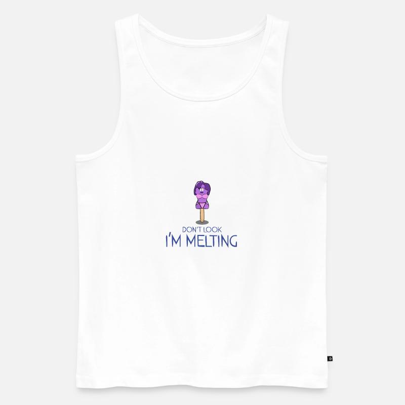 Don't look I'm melting - Männer Premium Bio Tank Top - Weiß