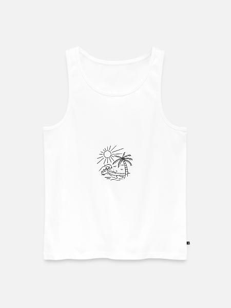 Strand Meer Sonne Palmen - Männer Premium Bio Tank Top - Weiß