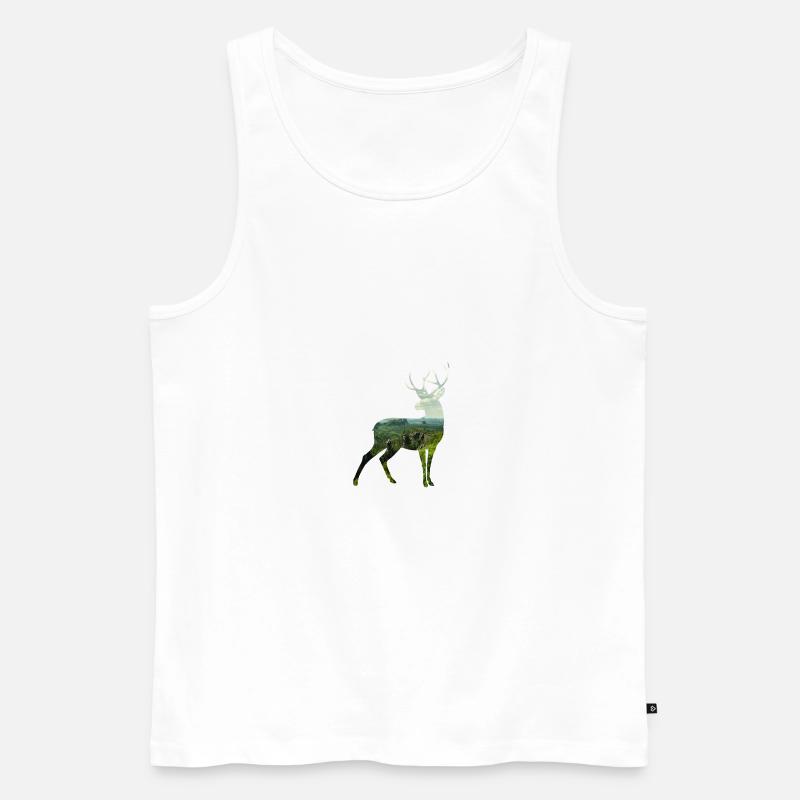 Hirsch Silhoutte - Männer Premium Bio Tank Top - Weiß