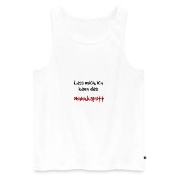 Lustiger Spruch ich kann das - Männer Premium Bio Tank Top - Weiß - Vorne - Michal (187cm)