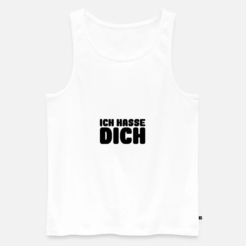Ich hasse dich - Männer Premium Bio Tank Top - Weiß
