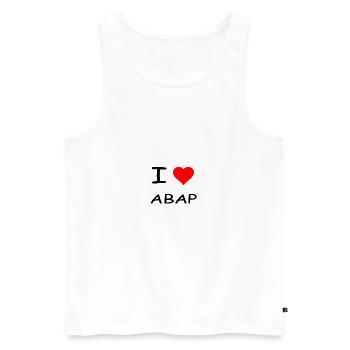 J'AIME ABAP - Débardeur bio Premium Homme - blanc - Devant - AI Model Male 178 light (178cm)