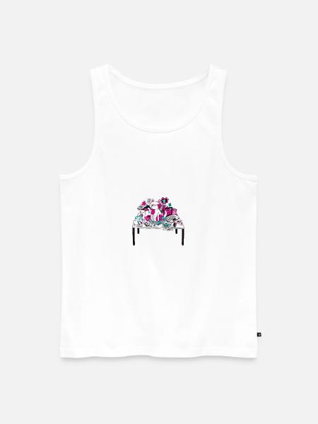 Cat on desk chaos - Men's Premium Organic Tank Top - white